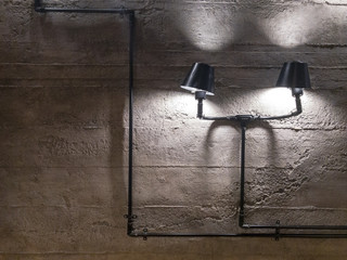 gloomy illuminated vintage wall for design