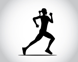 Fototapeta na wymiar running woman silhouette