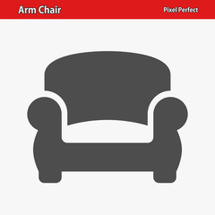 Arm Chair Icon. Professional, pixel perfect icon optimized for both large and small resolutions. EPS 8 format.