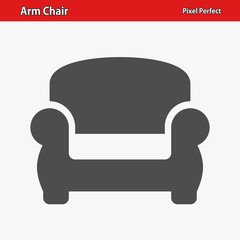 Arm Chair Icon. Professional, pixel perfect icon optimized for both large and small resolutions. EPS 8 format.