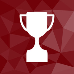 Pokal - Icon mit geometrischem Hintergrund rot