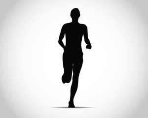 Fototapeta na wymiar running woman silhouette