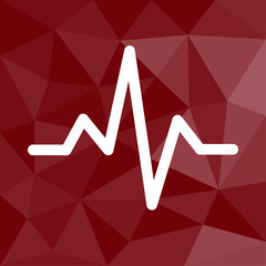 Herzschlag - Icon mit geometrischem Hintergrund rot