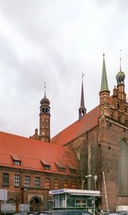 Brick Gothic Architecture and Towers of the St Peter and Paul Church in Gdańsk, Poland
