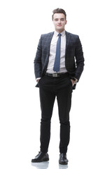 portrait in full growth. successful businessman