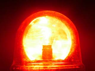 Red flash light in a night