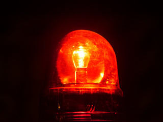 Red flash light in a night