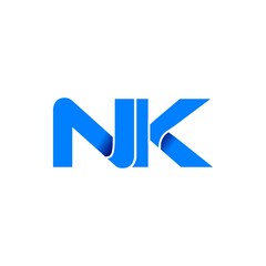 nk logo initial logo vector modern blue fold style
