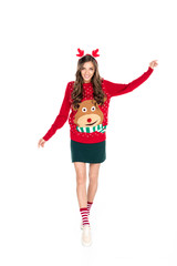 woman in winter festive sweater