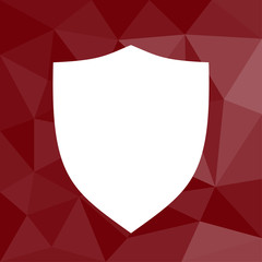 Schild - Firewall - Icon mit geometrischem Hintergrund rot