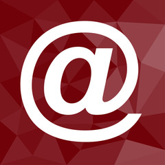 At Zeichen - Icon mit geometrischem Hintergrund rot