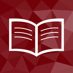 E-book - Icon mit geometrischem Hintergrund rot
