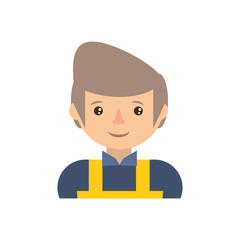 cartoon builder man icon