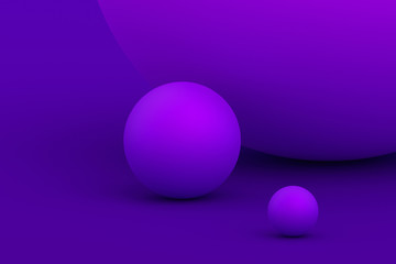Abstract 3d rendering of geometric shapes. Composition with spheres. Modern background design for poster, cover, branding, banner, placard.