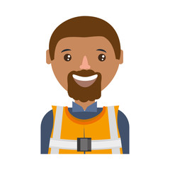 cartoon builder man icon