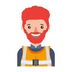 cartoon builder man icon