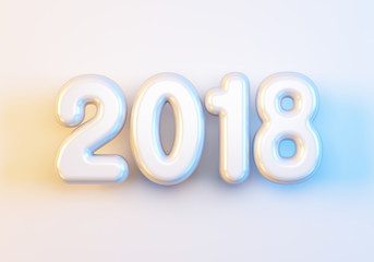 new year 2018, 3d rendering