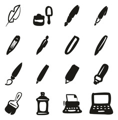 Writing Tools Icons Freehand Fill