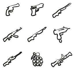 Weapons Icons Freehand 