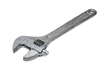 Adjustable wrench isolated on white background