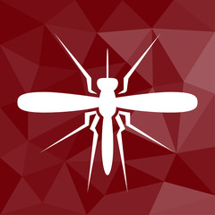 Mücke - Insekt - Icon mit geometrischem Hintergrund rot