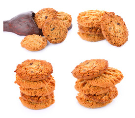 Oatmeal Cookies on White Background