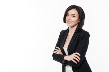 Portrait of a smiling cheerful businesswoman