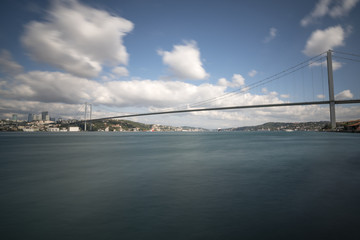 15th July Martyrs Bridge,  Bosphorus Bridge at night Istanbul, Turkey 
