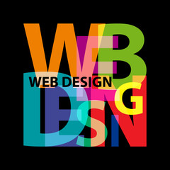 Vector web design. Broken text
