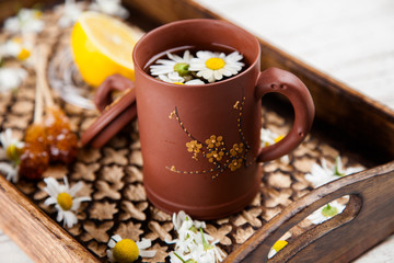 Cup of chamomile tea