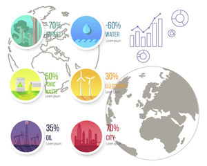 Infographic Poster with Ecological Problems