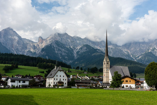 Austrian village in Alps