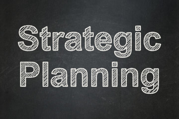Fototapeta na wymiar Business concept: Strategic Planning on chalkboard background