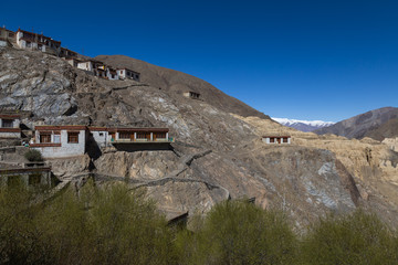 Building on mountain in Leh,Ladakh , India