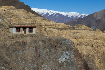Building on mountain in Leh,Ladakh , India