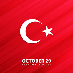 Turkey Happy Republic Day, october 29 greeting card. Vector illustration.