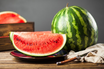 Ripe juicy watermelons