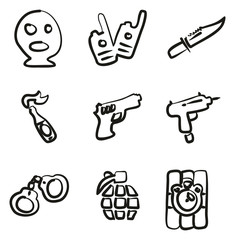 Terrorist Icons Freehand 