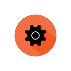 Gears tool round icon vector long shadow