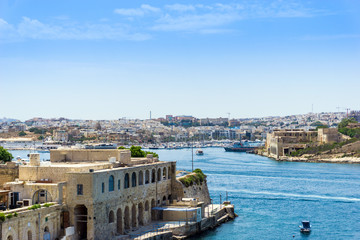 Naklejka premium antique city building in Valletta,Malta Europe