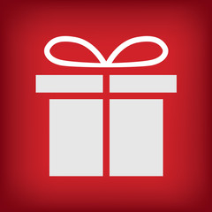 white christmas gift icon- vector illustration