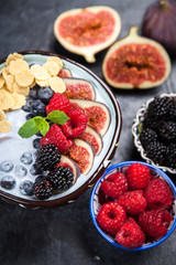 Delicious blueberry and fig yoghurt