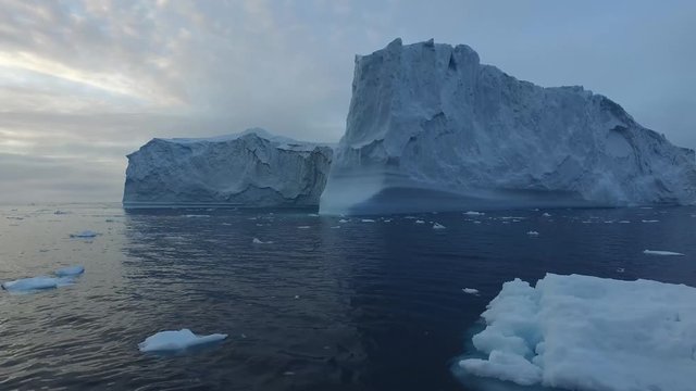Arctic Iceberg on Arctic Sea in Greenland