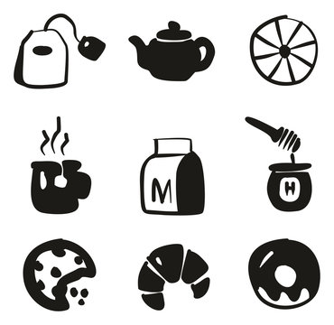 Tea Icons Freehand Fill