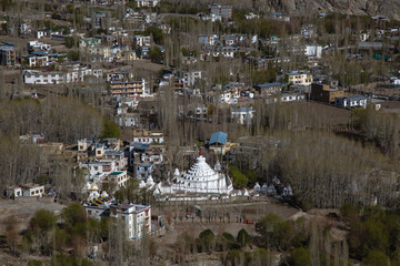 Obraz premium View of Leh city, the capital of Ladakh, Northern India. Leh city is located in the Indian Himalayas at an altitude of 3500 meters.