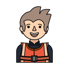 cartoon builder man icon