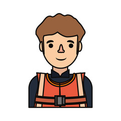 cartoon builder man icon