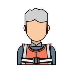 cartoon builder man icon