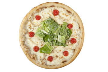 Pizza cesar on a white background
