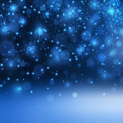 Winter background with snowflakes. Vector Illustration